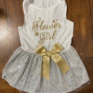 Fitwarm Flower Girl Tulle Dog Dress, Size Large